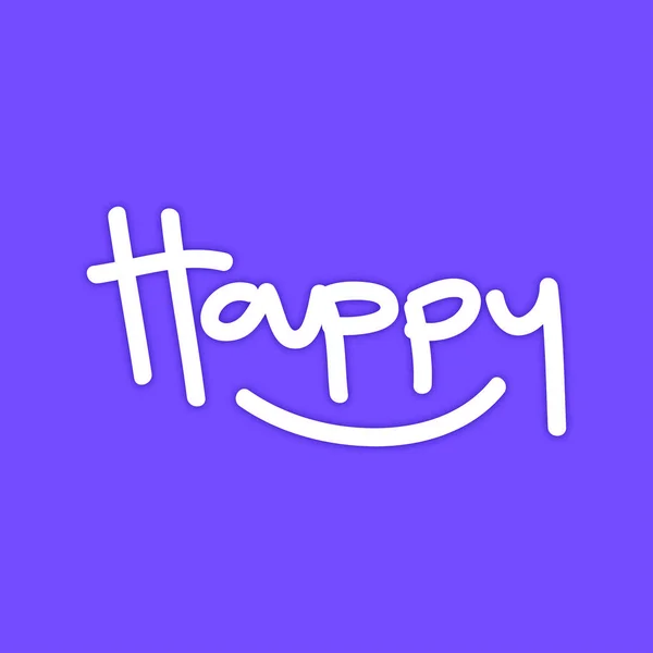 Handdrawn word Happy — Stock Vector