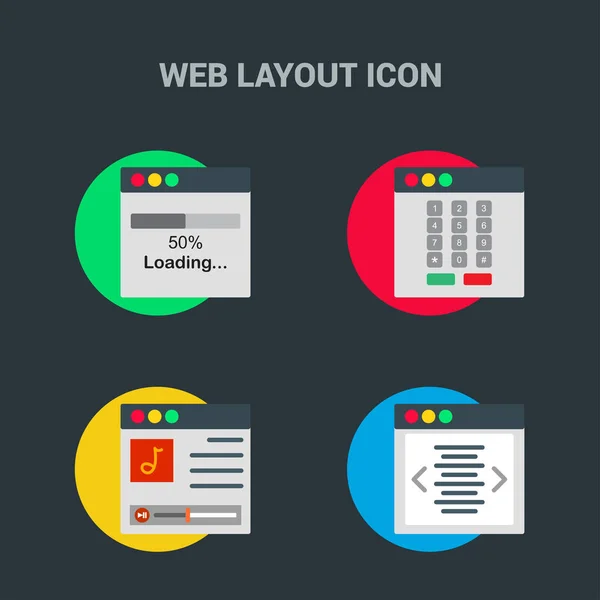Conjunto de iconos de ventanas de aplicación — Vector de stock