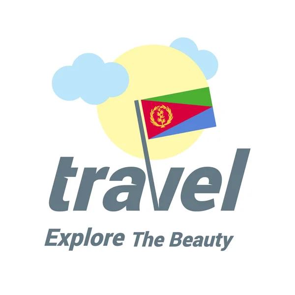 Logotipo de la bandera nacional eritrea — Vector de stock