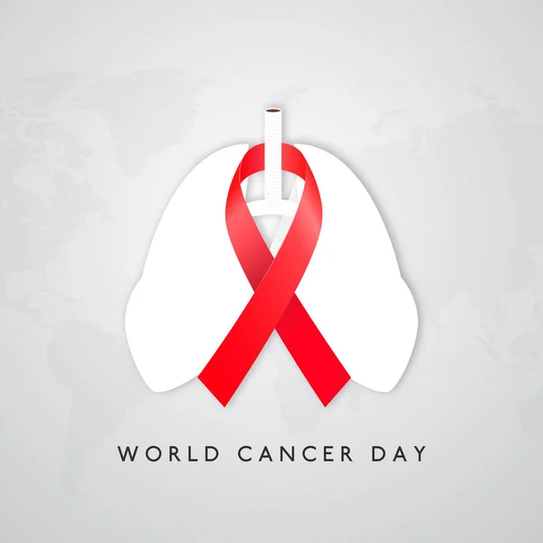 Dünya kanser günü kartı — Stok Vektör
