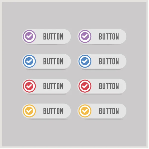 Set of tick buttons — Stock Vector
