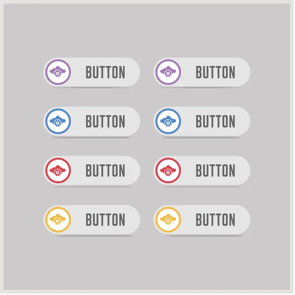 Nuvem engrenagem Ícone botões — Vetor de Stock