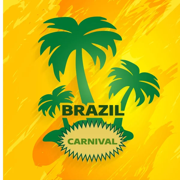 Карнавальная карта Бразилии с тропическими пальмами — стоковый вектор