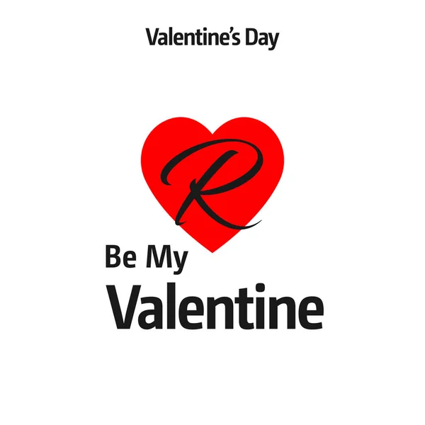 Sevgililer günü tebrik kartı kırmızı kalp — Stok Vektör