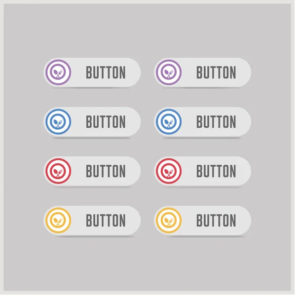 Cuillère et boutons d'icône de fourchette — Image vectorielle