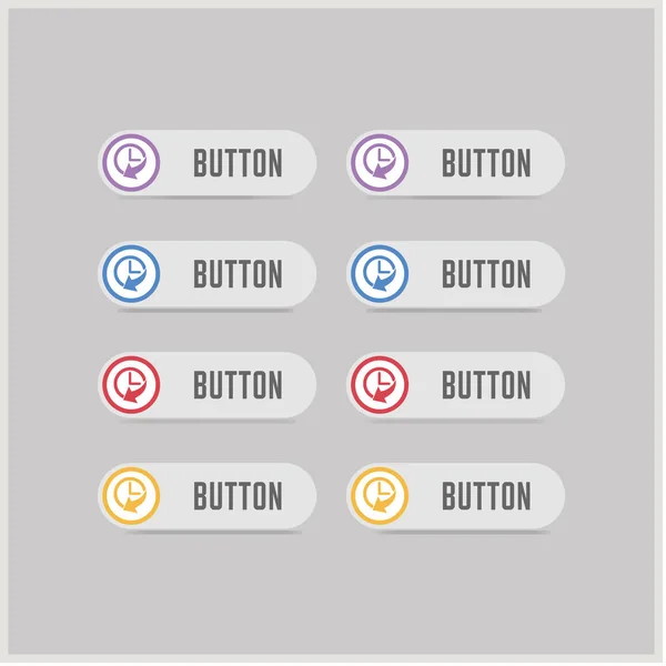 Set of time Iconos del reloj — Vector de stock