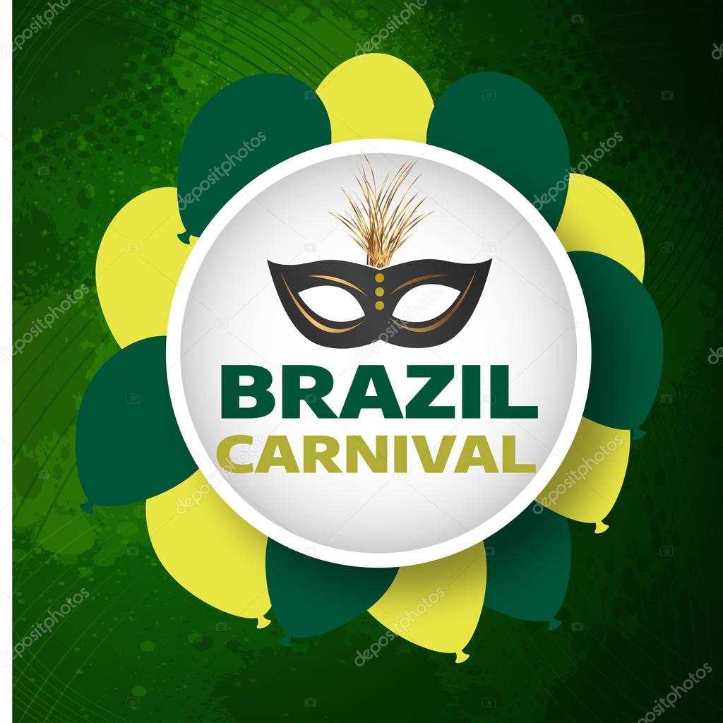 Brazil carnival card with mask 
