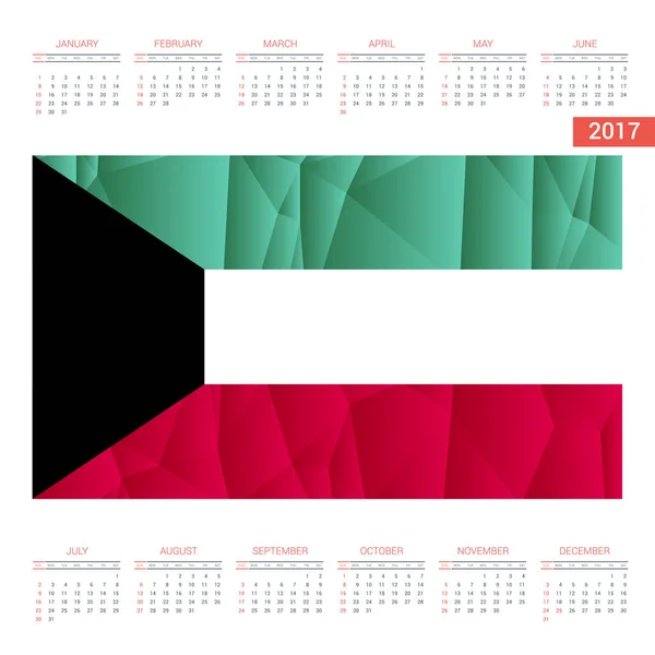 Calendário com bandeira acenando — Vetor de Stock