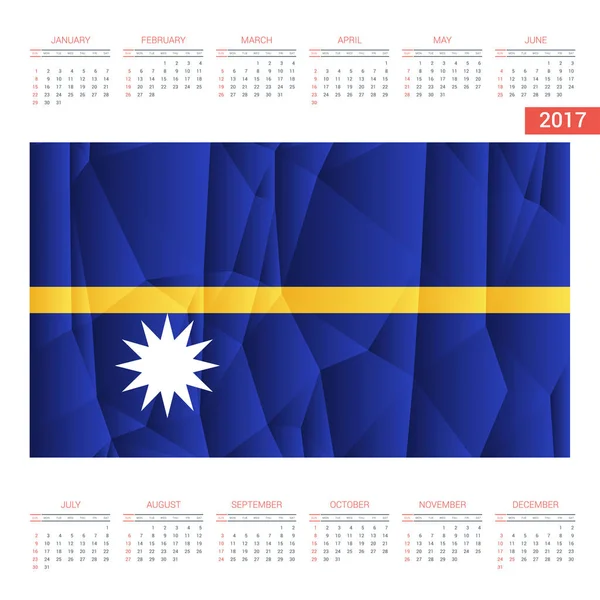 Integetett zászló naptár — Stock Vector