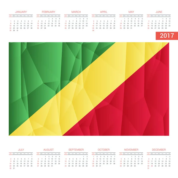 Kalender met wuivende vlag — Stockvector