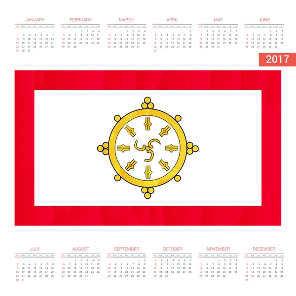 Kalendarz z macha flagą — Wektor stockowy