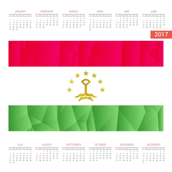 Kalendář s mávat vlajkou — Stockový vektor