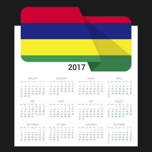 Calendar with waving flag — Stock Vector