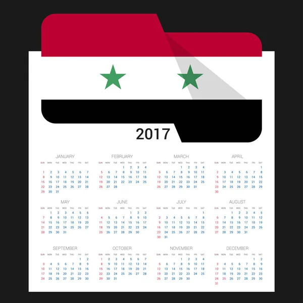 Kalender met wuivende vlag — Stockvector