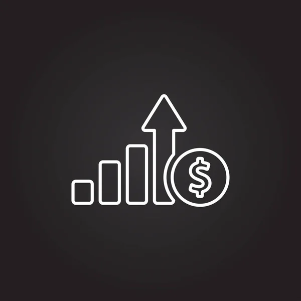 Dollarn tillväxt ikonen — Stock vektor
