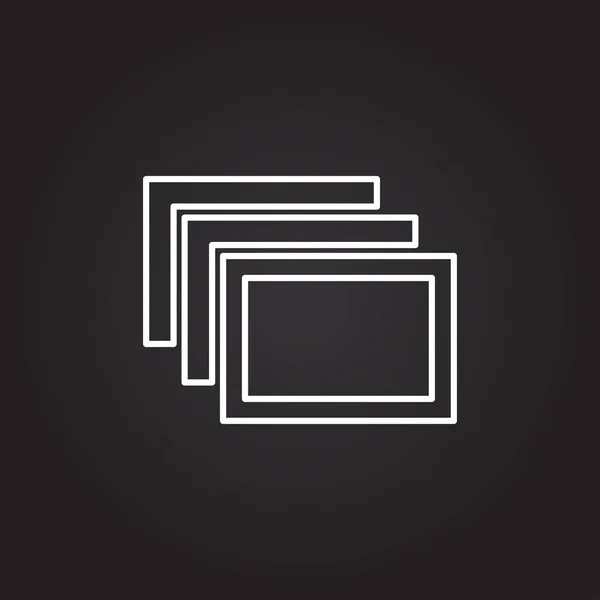 Galería de fotos icono plano — Vector de stock