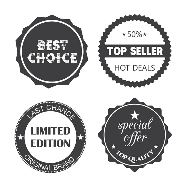 Aantal platte ontwerp verkoop stickers — Stockvector