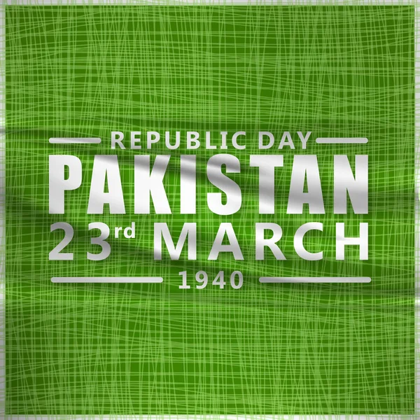 Κάρτα για τη γιορτή του Πακιστάν ψήφισμα — Διανυσματικό Αρχείο