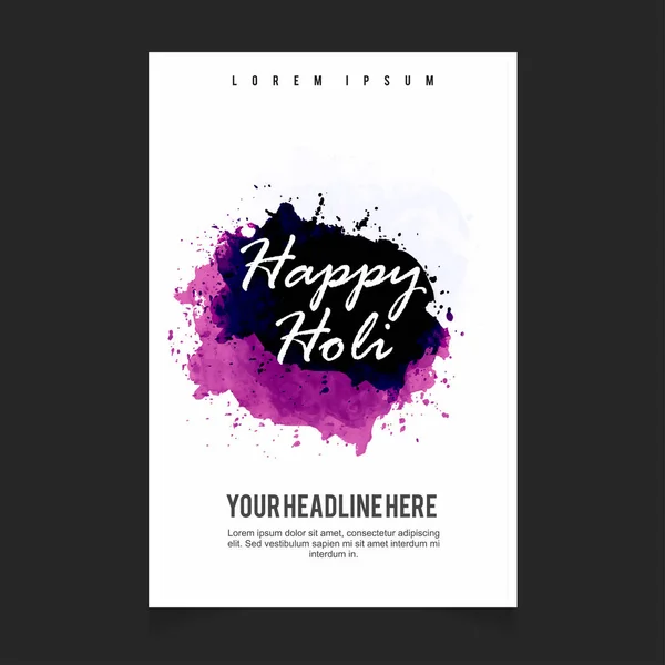 Happy Holi powitanie karta — Wektor stockowy