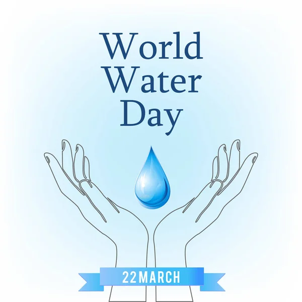 Tarjeta del Día Mundial del Agua — Vector de stock