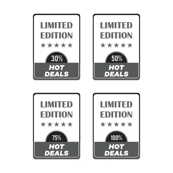 Set of flat design sale stickers — Stock Vector