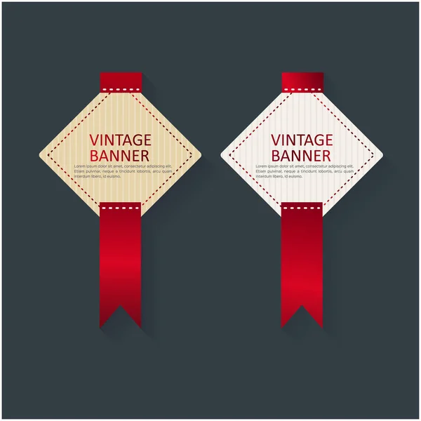 Vintage Banner met mooie linten — Stockvector