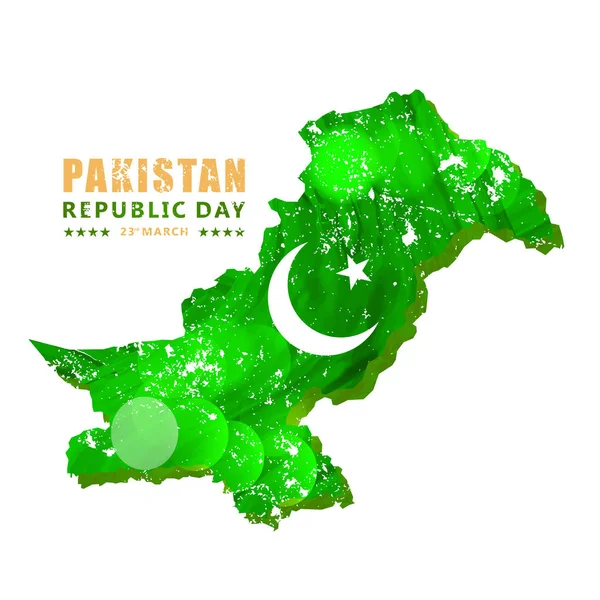 Kartu Hari Resolusi Pakistan - Stok Vektor