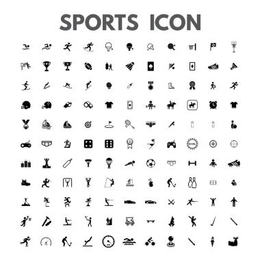 siyah spor Icons set 