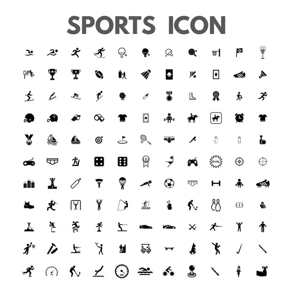 Set icone sportive nere — Vettoriale Stock