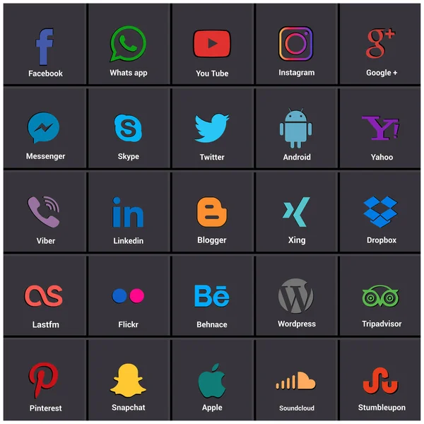 Set van sociale netwerken web iconen — Stockvector