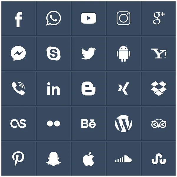 Conjunto de iconos web de redes sociales — Vector de stock