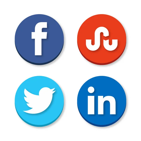 Conjunto de iconos web de redes sociales — Vector de stock