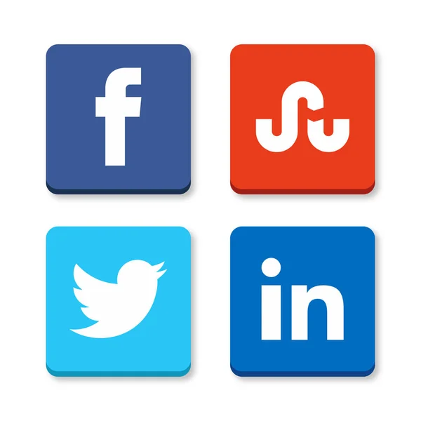 Set of social networks web icons — Stock Vector