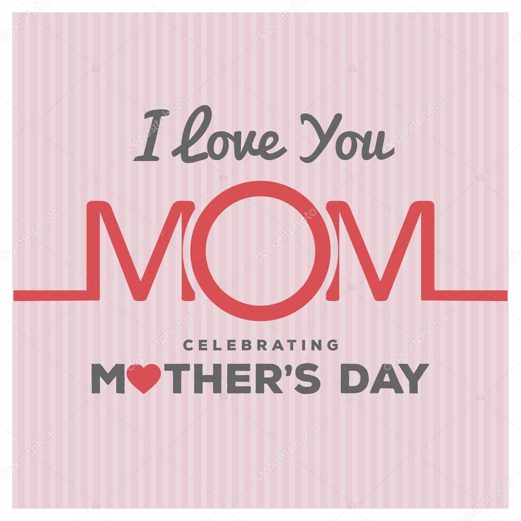 Mothers day postcard with handmade lettering, vector, illustration