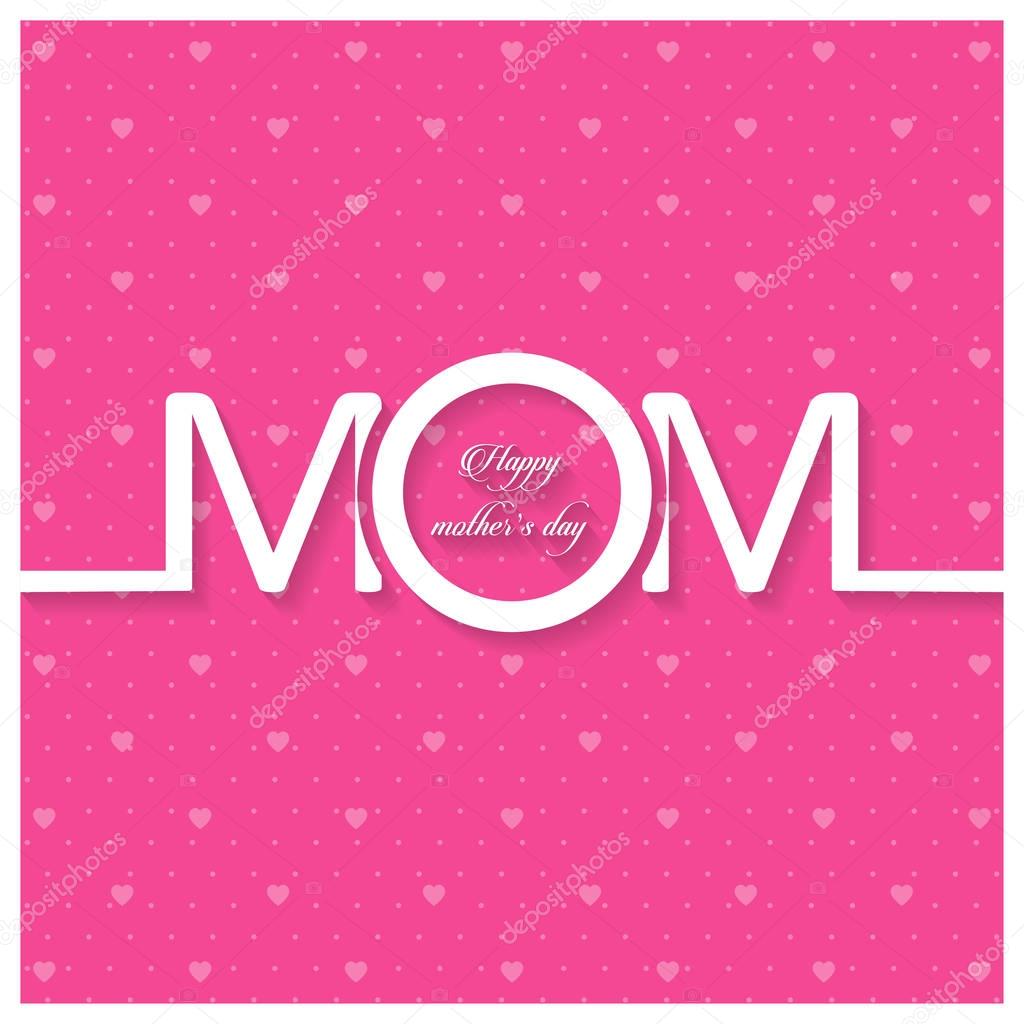 Mothers day postcard with handmade lettering, vector, illustration