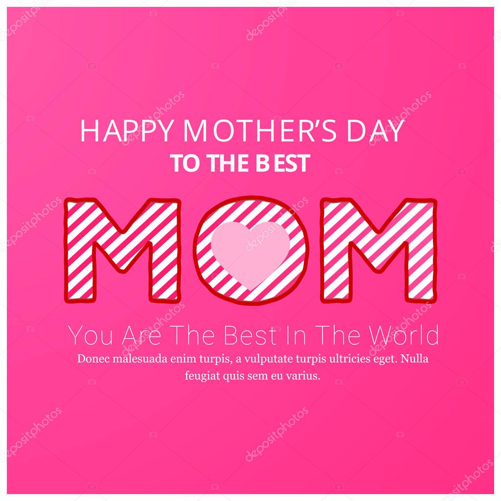Mothers day postcard with handmade lettering, vector, illustration