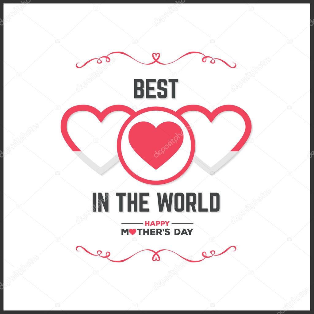 Mothers day postcard with handmade lettering, vector, illustration