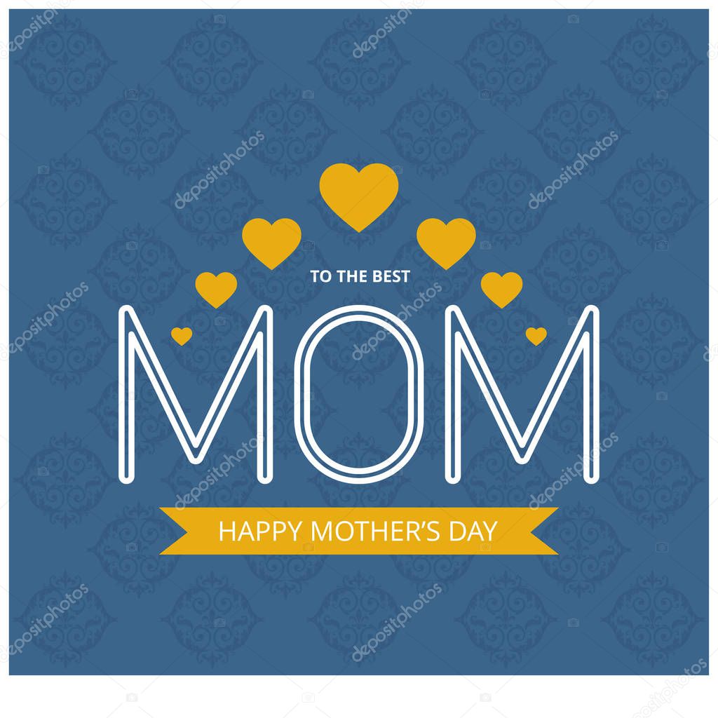 Mothers day postcard with handmade lettering, vector, illustration