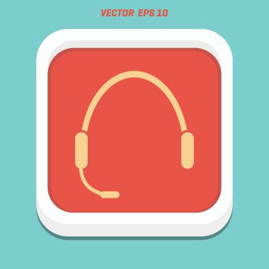 Kulaklık düz simgesi