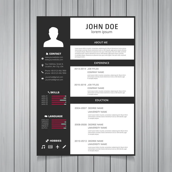 Stylish resume template — Stock Vector