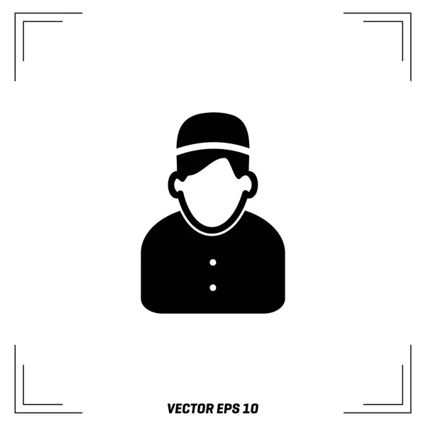 Camarero Icono plano — Vector de stock