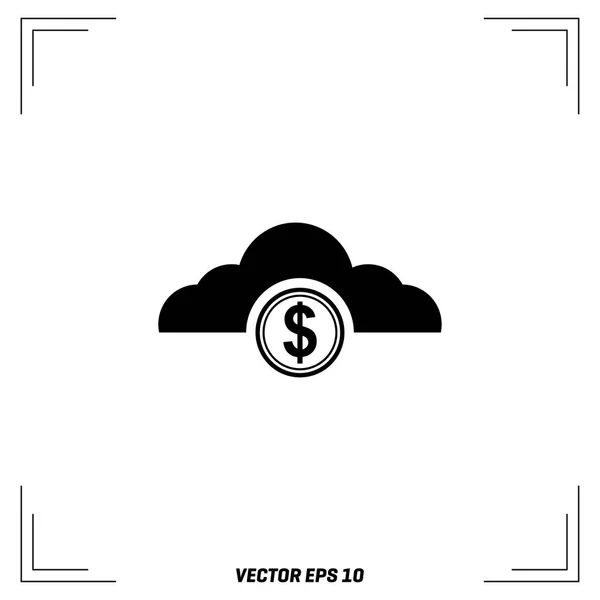 Dollar coin with cloud — Stock Vector