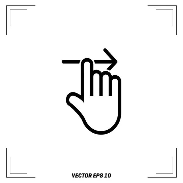 Hand with arrow icon — Stock Vector