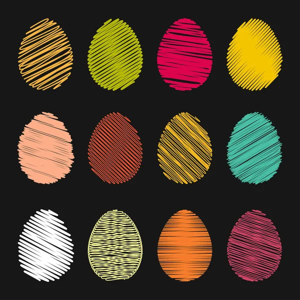 Huevos diseñados multicolores — Vector de stock