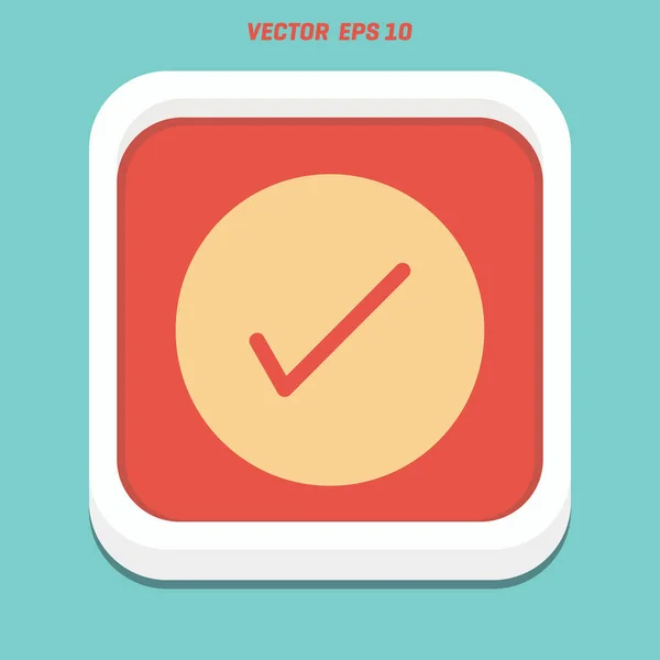 Tick pictograma plat — Vector de stoc