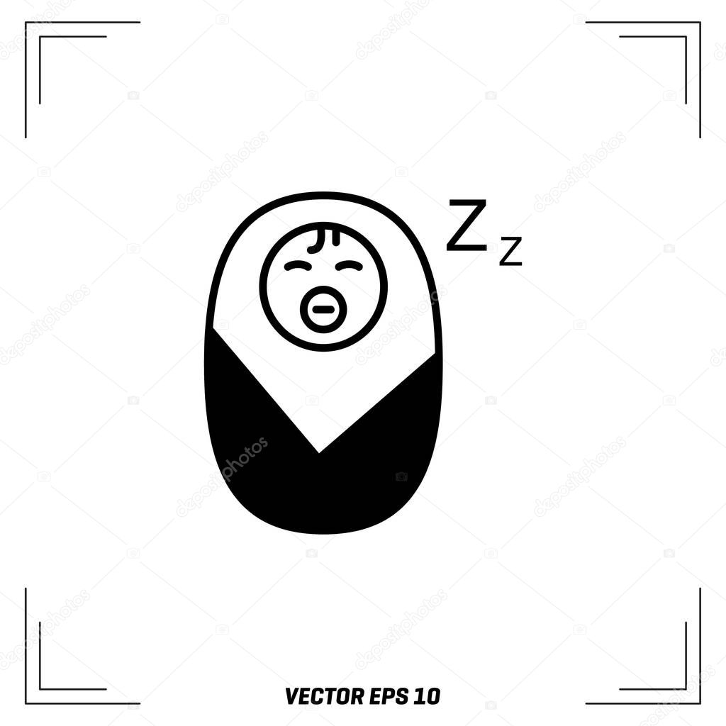 Sleep baby logo icon, vector, illustration
