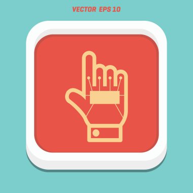  eldiven düz simgesi