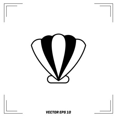 Deniz kabuğu düz simgesi