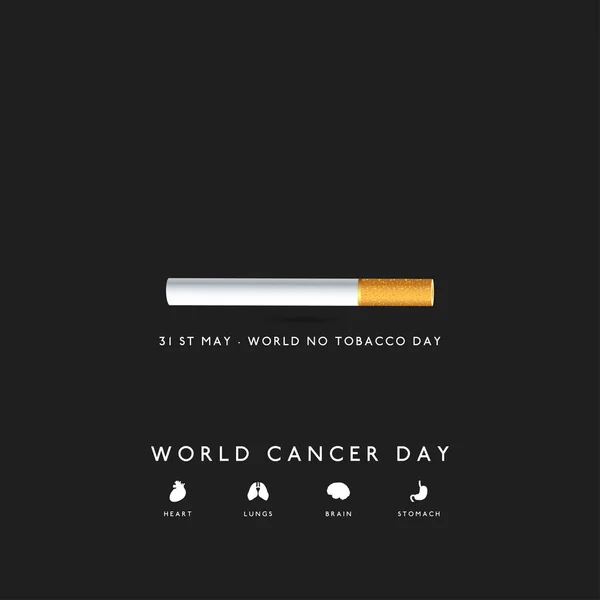 Welt keine Tabak-Tageskarte — Stockvektor