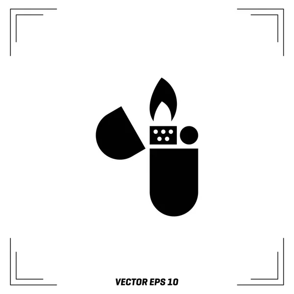 Zapalniczka płaska ikona — Wektor stockowy